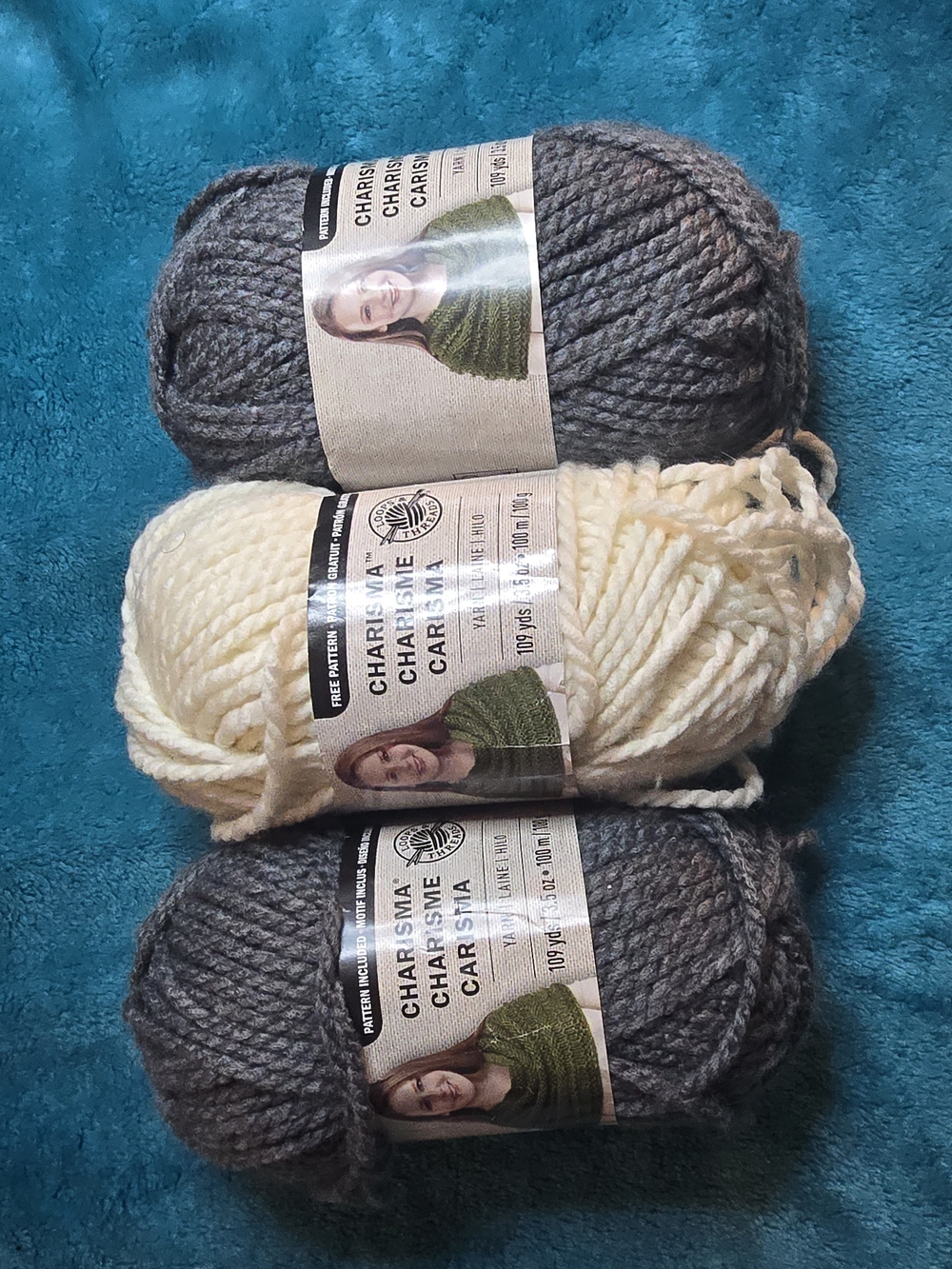 Charisma Bulky Yarn Pack in Gray and Cream